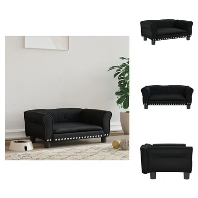 Obrázek produktu pro vidaXL Pelíšek pro psy černý 70x45x30 cm Imitace kůže - Pelíšky pro psy