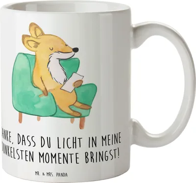 Produktbild von Mr. & Mrs. Panda Tasse Herztherapeut Licht - Weiß - Geschenk, Heilung, Teetasse, Bedanken, Wertschätzung, Becher, liebevoll, Therapeut, Geschenkideen, Danke sagen