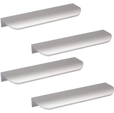 Productafbeelding van 4 stuks handgrepen voor kastdeuren, 130 mm, zilverkleurig, afgeronde handgrepen voor kasten
