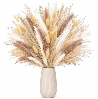 Image de Fleurs séchées, plume de pampa, 100 pièces, 43 cm, pour décoration de mariage de style bohème