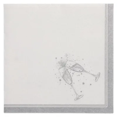Obrázok produktu pre PAPSTAR 37044 PAPSTAR Servietten "ROYAL Collection Festivities", silber