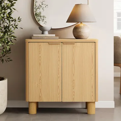 Produktbild von Sideboard mit 2 Türen und Holzoptik, MDF, B 72 x T 39,5 x H 75 cm - Natur