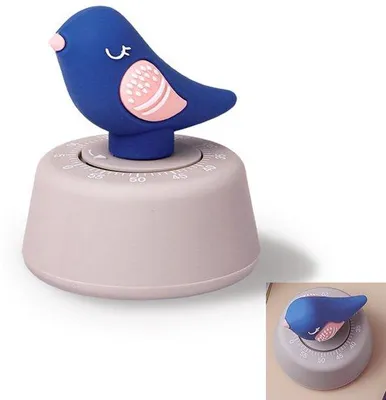 Produktbild von Mechanische Keukenwecker mit 60 Minuten Ablaufuhr - Handbetätigter Timer - Blauer Mechanischer Wecker für Kochen, Backen und Fitness