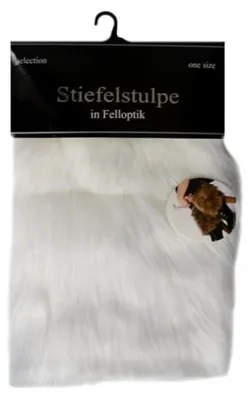 Produktbild von Tobeni Damen Fellstulpen für Stiefel - Kunstfell Beinstulpen One Size 30 cm , Farbe:Weiss, Grösse:One Size