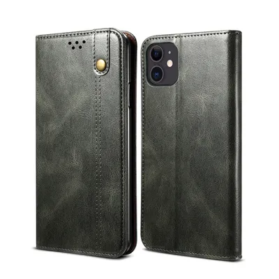 Obrázek produktu pro Pouzdro pro iPhone 11, kožené flip pouzdro peněženka s funkcí stojánku zelené