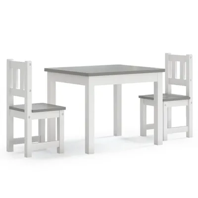 Produktbild von 3-tlg. Kinder-Sitzgruppe Weiß und Grau MDF