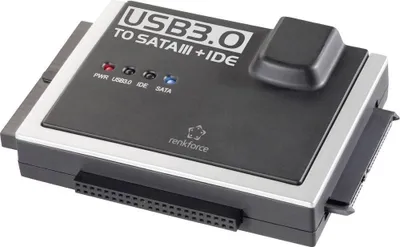 Produktbild von Renkforce Festplatten Adapter [1x USB 3.2 Gen 1 Stecker A (USB 3.0) - 1x IDE-Buchse 40pol., IDE-Buchse 44pol., SATA-Kom
