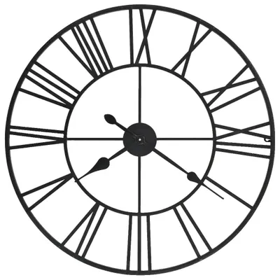 Productafbeelding van Wandklok, quartz uurwerk, vintage metalen design, legergroen