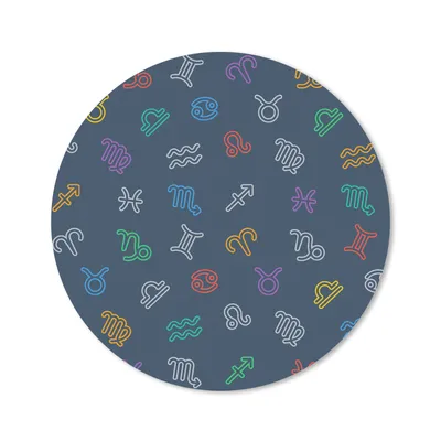 Produktbild von MuchoWow® Mauspad Mousepad Zodiac - Muster - Astrologie 40x40 cm - Mousepads - Maus Mat - Pad - Mausunterlage - Schreibtisch Accessoires