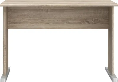 Produktbild von Forte TEMPRA 2 Schreibtisch 100 110, moderner Schreibtisch mit Kufenfüßen, Büro, Holzwerkstoff, Sonoma Eiche Holzdekor, 108 cm breit x 72 cm hoch x 72 cm tief
