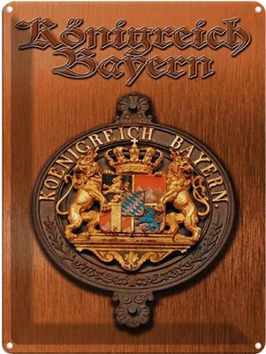 Produktbild von vianmo Blechschild 40x30 cm Königreich Bayern Wappen