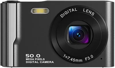 Produktbild von Kompakte Digitalkamera mit 50MP, 16-fach Zoom, Anti-Shake, 4K-Videofunktion, für Kinder, schwarz