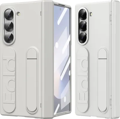 Image de Etui avec sangle pour Samsung Galaxy Z Fold 6 avec protection d'écran intégrée, support et protection de la charnière Blanc