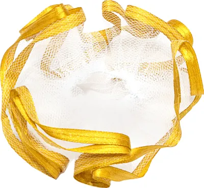 Produktbild von NKlaus 2x Taufe Kerzenmanschette Kommunion aus Tüll 12x9 cm gold matt Satinband 14424