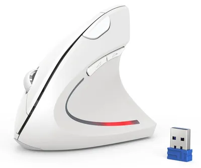 Obrázok produktu pre Bezdrôtová vertikálna ergonomická myš, 4800 DPI, biela