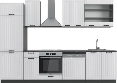 Produktbild von Küchenzeile Vicco Fame-Line Weiß Landhaus/Anthrazit 300 cm , AP Anthrazit, Model 42425