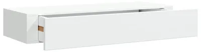 Produktbild von vidaXL Wandregal mit Schublade Weiß 60x23,5x10 cm MDF
