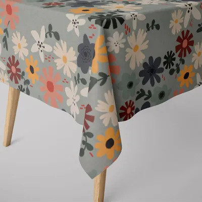 Produktbild von SCHÖNER LEBEN. Tischdecke Blumen Blüten mint bunt div. Größen Größe 130x260cm