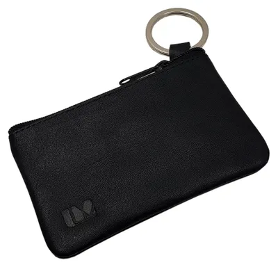 Produktbild von Schlüsseltasche aus echtem Leder mit Reißverschlussfach und Schlüsselring