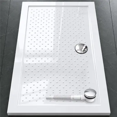 Immagine prodotto di Piatto doccia antiscivolo Mai & Mai Lucia AR, bianco, con gruppo di scarico 01, forma: rettangolare, LxPxA: 90x140x4 cm