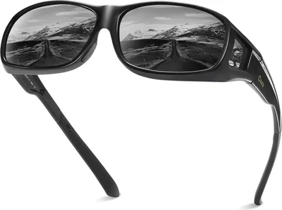 Image de Lunettes de soleil polarisées UV400 protection sur-lunettes pour les porteurs de lunettes, Clear Blue, taille L