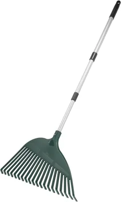 Produktbild von Maximex Flexibler Rechen inkl. Teleskopstiel - Heugabel mit unterschiedlich elastischen Zinken, Polypropylen, 43.5 x 3.5 x 77.5 cm, Moosgrün