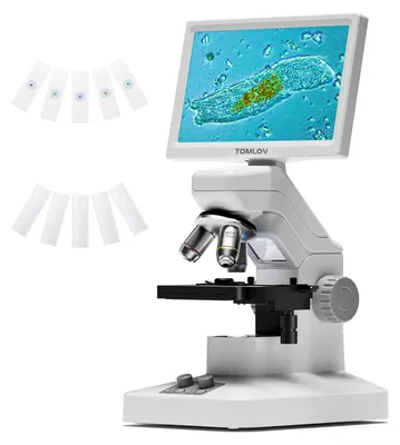 Image de Microscope - Microscope stéréoscopique numérique - Modèle 301 Max - Grossissement de 500 à 1500 fois - Boîtier rotatif pour trois objectifs - Batterie incluse -  CE