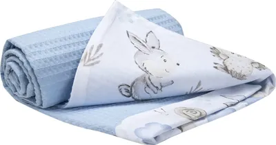 Produktbild von Babydecke für babys Baumwolle Waffle, 75x100, Hirsche und Igel