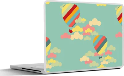 Produktbild von MuchoWow® Laptop Aufkleber Sticker Cover Heißluftballon - Schnittmuster - Baby 31x22.5 cm - Laptop-Deko
