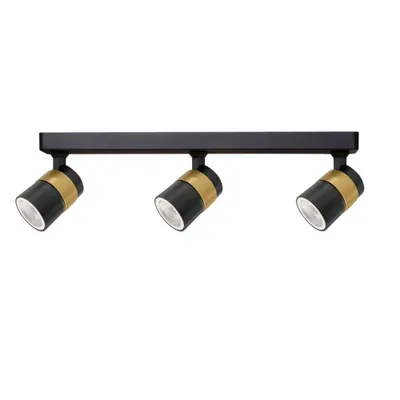 Productafbeelding van Plafondlamp Anillo, zwart-goud, 3 lampen, GU10