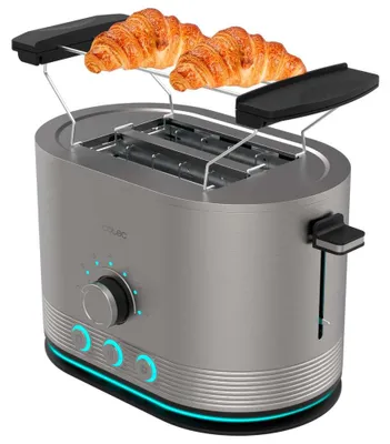 Obrázok produktu pre Cecotec Vertikálny oceľový hriankovač s dvojitou krátkou štrbinou Shine&Toast Double. 850W, kapacita na 2 hrianky
