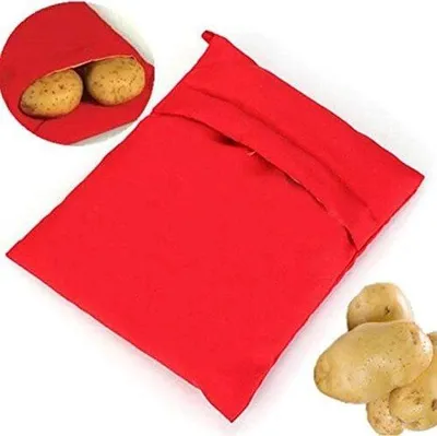 Image de Set de cuisson 2 pièces pour beignets de pommes de terre, adapté à la préparation de beignets de pommes de terre au micro-ondes, peut également être  pour les tortillas, les épis de maïs, etc. (rouge)