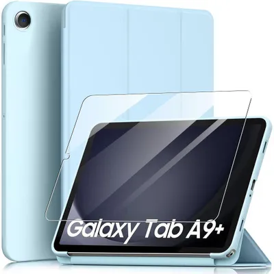 Image de Coque + Verre Trempé pour Samsung Galaxy Tab A9+ / A9 Plus (11 Pouces) Protection Anti-Rayures Slim - Bleu