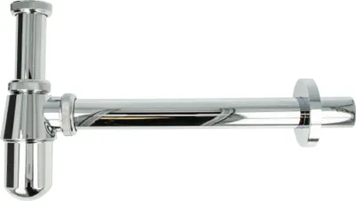 Produktbild von tecuro Flaschensiphon Geruchsverschluss 1 1/4 Zoll x Ø 32 mm, Kunststoff verchromt - lange Ausführung