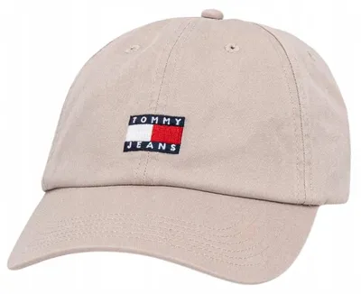 Zdjęcie produktu dla Czapka z daszkiem damska Tommy Jeans AW0AW15848 PJ5 BEŻOWA BEJSBOLÓWKA LOGO