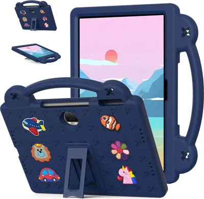 Produktbild von Schutzhülle für Honor Pad 9 2023 12.1" Niedliche Hülle für Kinder, Stoßfest mit Griff und Ständer Dunkelblau