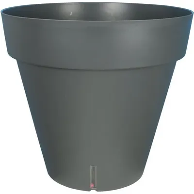 Zdjęcie produktu dla Donica Okrągła RIVIERA LOFT, Plastikowa, Średnica 29,5 cm, Wysokość 27 cm, Pojemność 10,5L, Szara