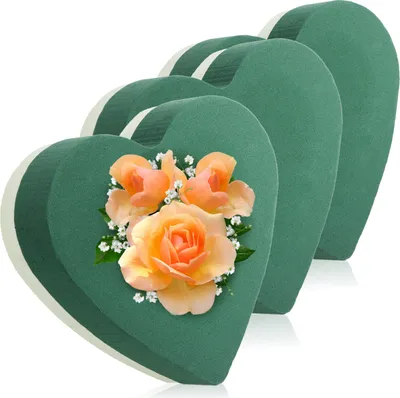 Produktbild von com-four® 3x Steckmasse für Blumengestecke in Herzform - Steckschaum für Frischblumen - Steckschwamm zum Basteln für Hochzeit, Ostern und Geburtstag - Steckschaum-Herz