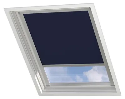 Produktbild von DTCH® Dachfenster verdunkelungsrollo für Velux SK06 dunkelblau mit Führungsschiene, rollo für dachfenster, verdunkelungsrollo dachfenster