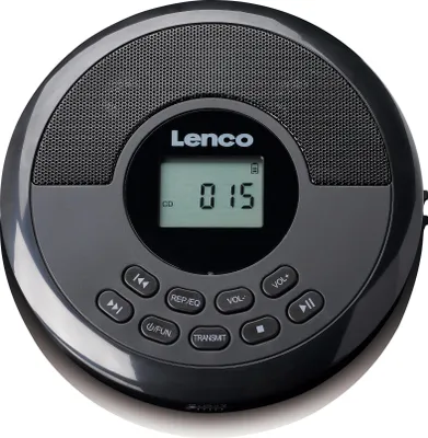 Produktbild von Lenco CD-340BK - Tragbarer CD-/MP3-Player mit Bluetooth und integrierten Lautsprechern - Schwarz