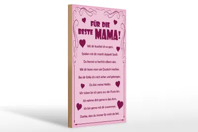 Produktbild von Holzschild Spruch 20x30cm Für die beste Mama