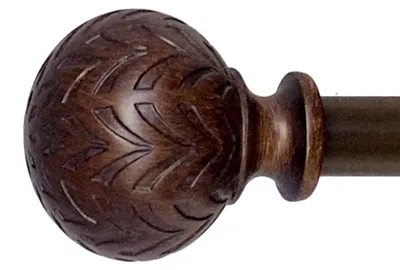 Zdjęcie produktu dla Zestaw eleganckich karniszy, regulowany, długość 122-213 cm, średnica 5/8 cala, orzechowy kolor