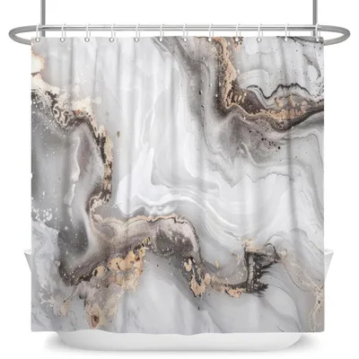 Imagen del producto de Omgoods - Cortina de ducha de mármol, 180x200 cm, impermeable