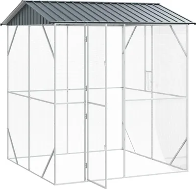 Obrázek produktu pro vidaXL Ptačí klec antracitová 215 x 208 x 247 cm Pozinkovaná ocel