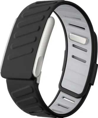 Produktbild von Strap-it Silikon-Sportband mit Schnappverschluss - passend für Whoop MG (schwarz/grau)