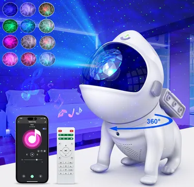 Produktbild von Sternenhimmel Projektor mit Lautsprecher,Galaxy Projektor Nachlicht Fernbedienung APP Dimmbar 360°verstellbar Musik Sync.Timer,Deko Innen Kinder