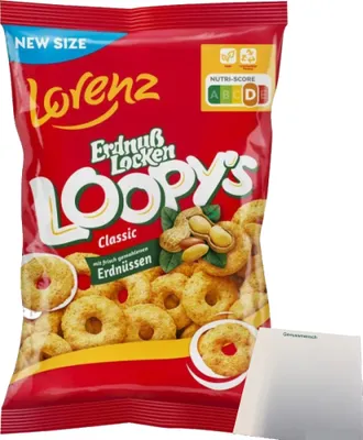 Produktbild von Lorenz ErdnußLocken Loopy´s Classic (1x130g Tüte) + usy Block