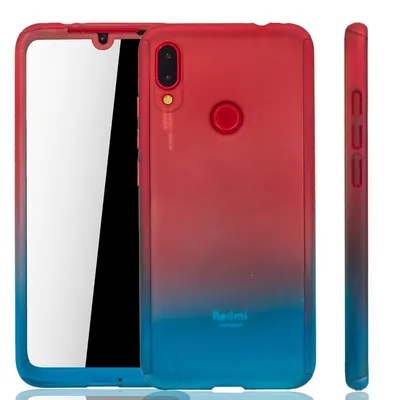 Produktbild von Handyhülle Schutzhülle für Xiaomi Redmi Note 7 / Redmi Note 7 Pro Full Case Cover Displayschutz 360 Blau
