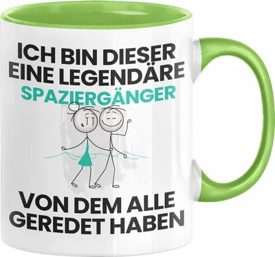Produktbild von Spaziergänger Geschenk Tasse Lustige Geschenkidee Geburtstag für Spaziergänger Ich Bin Dieser Legendäre Spaziergänger Von Dem Alle Geredet Haben Kaffee-Becher (Grün)