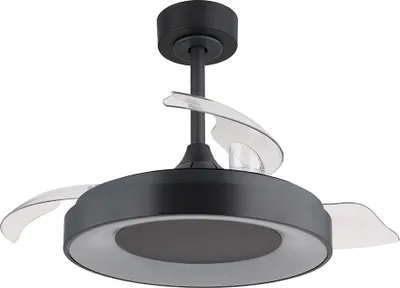 Produktbild von LED Deckenventilator, schwarz, dimmbar, Fernbedienung, D 91 cm